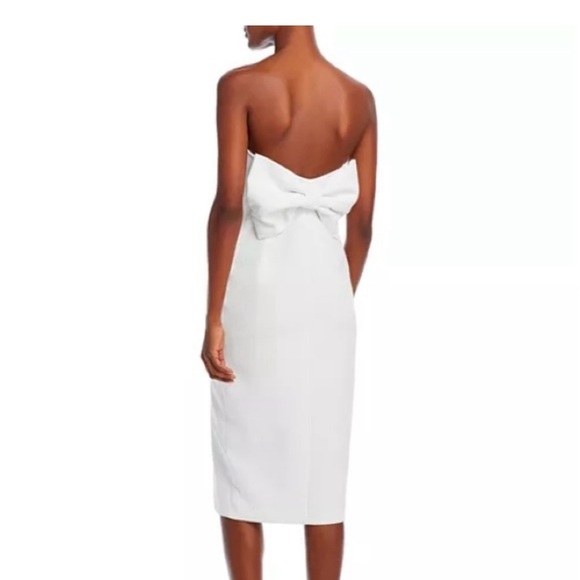 Amanda Uprichard Strapless White Dress with Bow - Picture 1 of 7